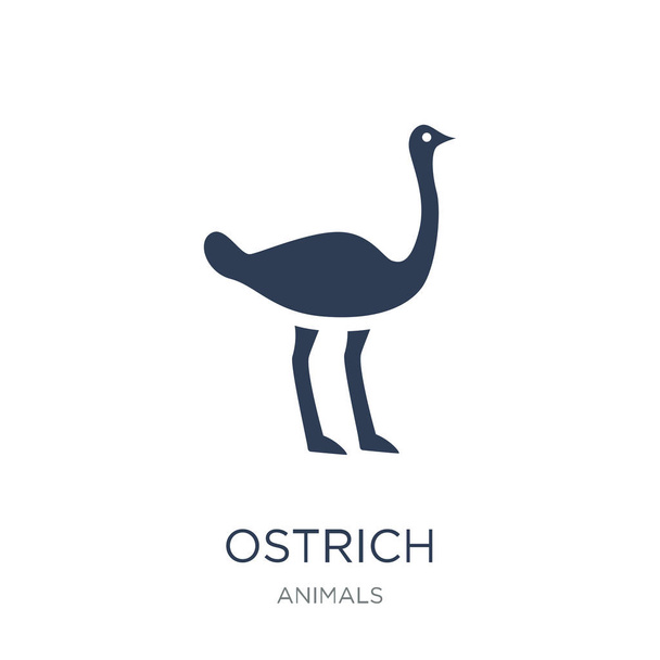 Icono de avestruz. Icono de avestruz de vector plano de moda sobre fondo blanco de la colección de animales, la ilustración de vectores se puede utilizar para la web y el móvil, eps10
 - Vector, Imagen