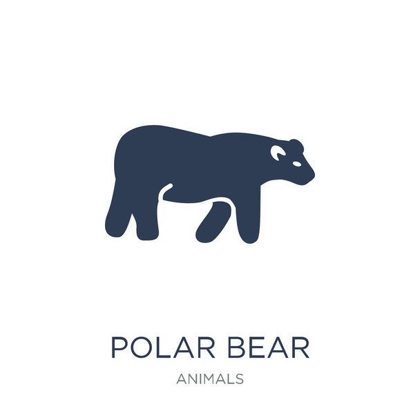 Polar bear icon. Trendy flat vector Polar bear icon on white background from animals collection, vector illustration can be use for web and mobile, eps10 - Vector, Image