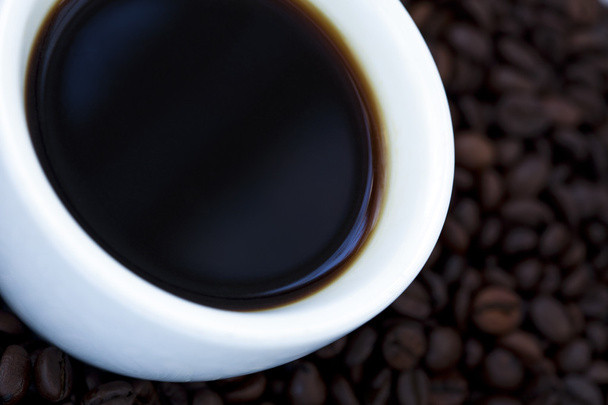 黒コーヒー豆 - 写真・画像