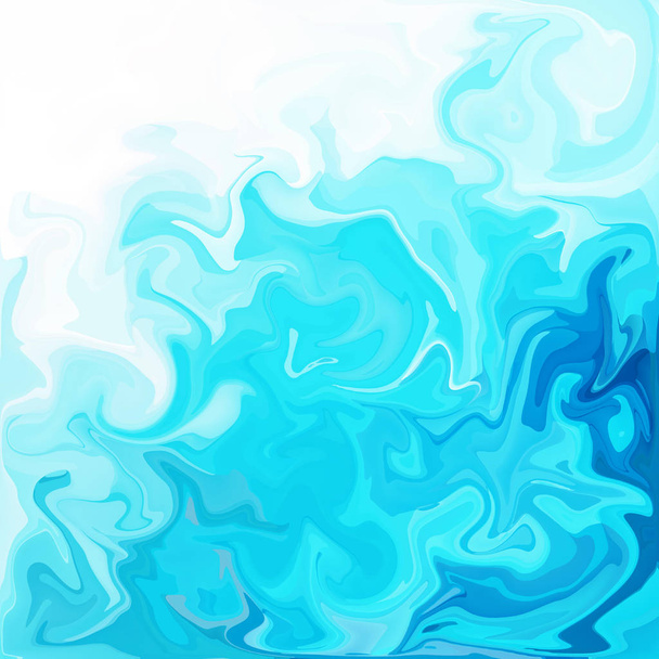 Blue Digital Acrylic Color Swirl Or Similar Marble Twist Texture Background - Foto, Imagem