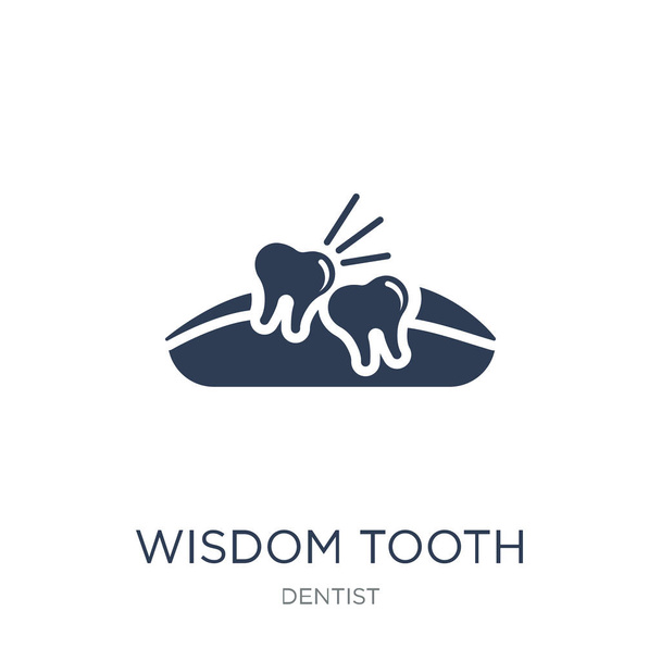 Icono de diente de sabiduría. Vector plano de moda ícono diente de sabiduría en el fondo blanco de la colección dentista, ilustración vectorial se puede utilizar para la web y móvil, eps10
 - Vector, Imagen
