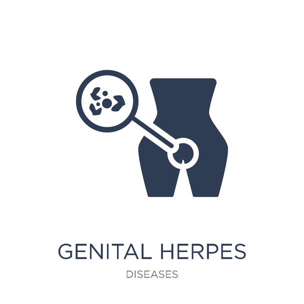 Genital Herpes (Herpes Simplex Virus) icon. Trendy flat vector Genital Herpes (Herpes Simplex Virus) icon on white background from Diseases collection, vector illustration can be use for web and mobile, eps10 - Vector, Image