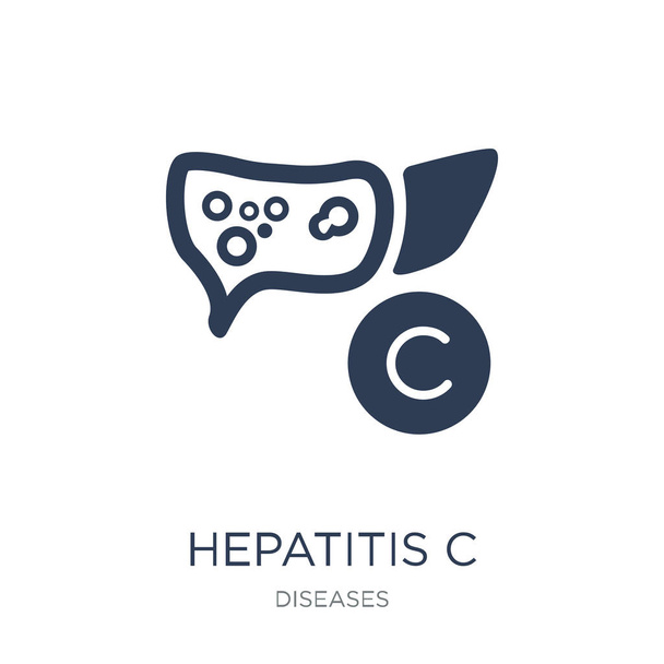 Hepatitidy C ikona. Moderní ploché vektorové ikony hepatitidy C na bílém pozadí z nemoci kolekce, vektorové ilustrace může být použít pro web a mobilní, eps10 - Vektor, obrázek