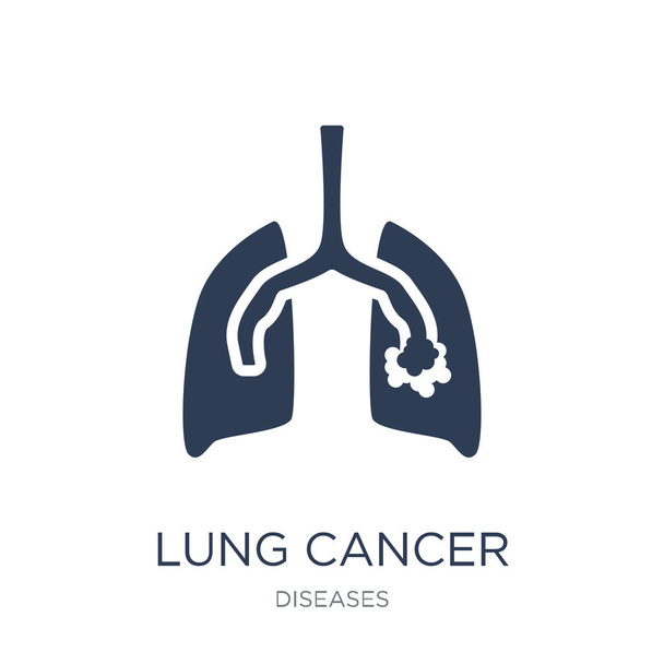 Lung cancer icon. Trendy flat vector Lung cancer icon on white background from Diseases collection, vector illustration can be use for web and mobile, eps10 - Vector, Image