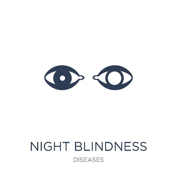 Nacht blindheid pictogram. Trendy platte vector nacht blindheid pictogram op witte achtergrond uit ziekten collectie, vectorillustratie kan worden gebruikt voor web en mobiel, eps10 - Vector, afbeelding