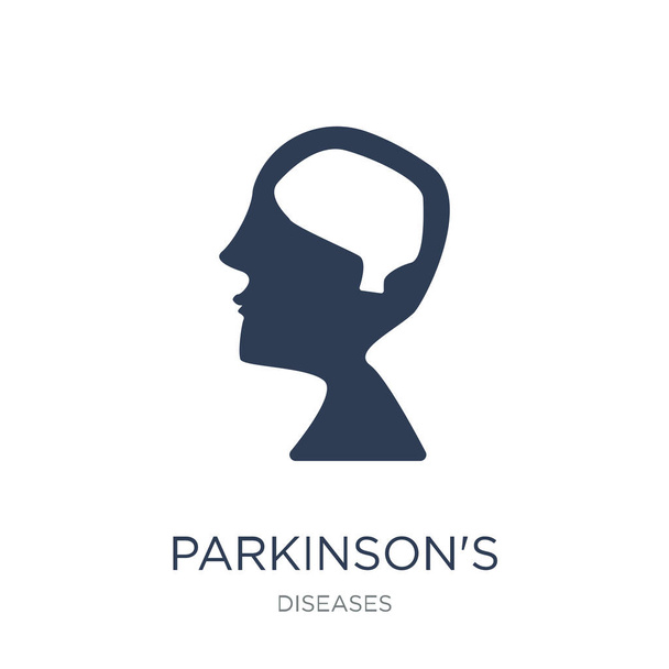 Ícone da doença de Parkinson. Vetor plano na moda Ícone da doença de Parkinson no fundo branco da coleção de doenças, a ilustração vetorial pode ser usada para web e dispositivos móveis, eps10
 - Vetor, Imagem