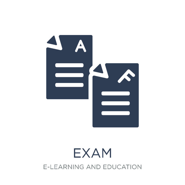 Exam icon. Trendy flat vector Exam icon on white background from E-learning and education collection, vector illustration can be use for web and mobile, eps10 - Vector, Image