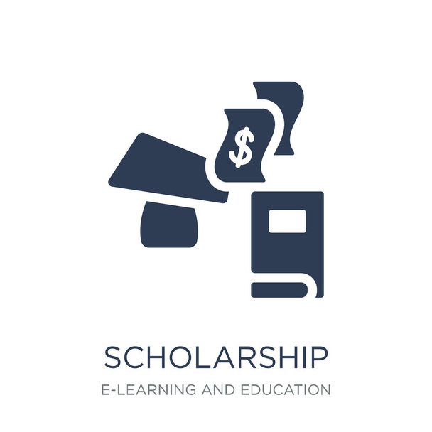 scholarship icon. Trendy flat vector scholarship icon on white background from E-learning and education collection, vector illustration can be use for web and mobile, eps10 - Vector, Image