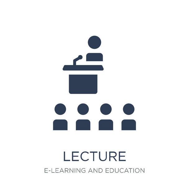 Lecture icon. Trendy flat vector Lecture icon on white background from E-learning and education collection, vector illustration can be use for web and mobile, eps10 - Vector, Image