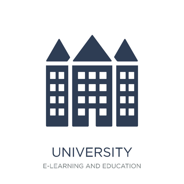 Yliopiston ikoni Trendikäs tasainen vektori Yliopiston kuvaketta valkoisella taustalla E-oppimisen ja koulutuksen kokoelma, vektori kuva voidaan käyttää web-ja mobiili, eps10
 - Vektori, kuva