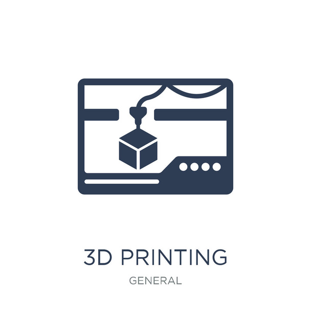 3D Nyomtatás ikonra. Trendi lapos vektoros 3d nyomtatás ikon fehér háttér általános gyűjteményből, vektoros illusztráció használható webes és mobil, eps10 - Vektor, kép