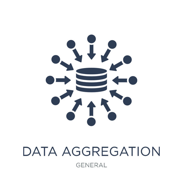 data aggregation icon. Trendy flat vector data aggregation icon on white background from general collection, vector illustration can be use for web and mobile, eps10 - Vector, Image