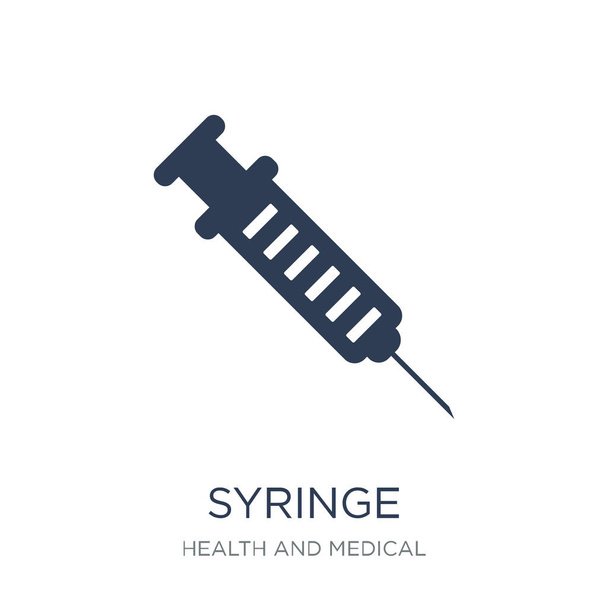 Syringe icon. Trendy flat vector Syringe icon on white background from Health and Medical collection, vector illustration can be use for web and mobile, eps10 - Vector, Image