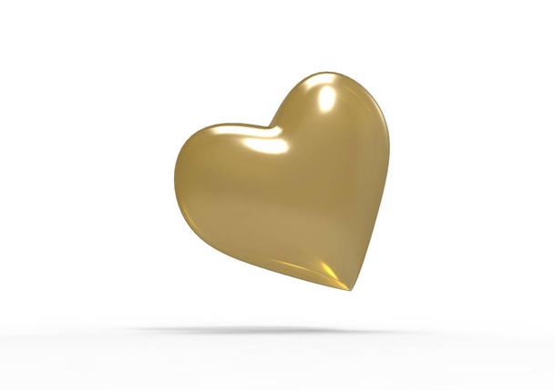3D serca, miłość symbol na białym tle na białym tle - Zdjęcie, obraz