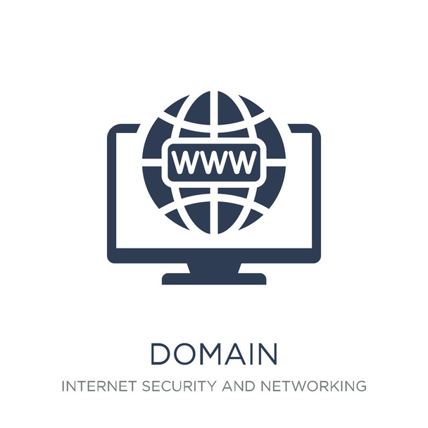 иконка домена Модный плоский векторный значок домена на белом фоне из коллекции Internet Security and Networking, векторная иллюстрация может быть использована для web и mobile, eps10
 - Вектор,изображение