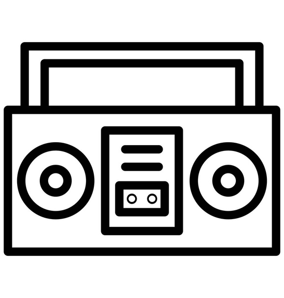 Boombox, cassette player, Isolated Vector Icon That can be easily edited in any size or modified. - Vector, Image