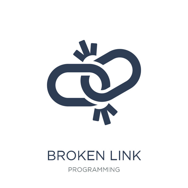 Broken link icon. Trendy flat vector Broken link icon on white background from Programming collection, vector illustration can be use for web and mobile, eps10 - Vector, Image