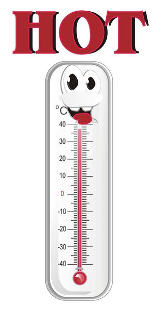 щасливий гарячий термометр стоїть і дивиться
 - Фото, зображення