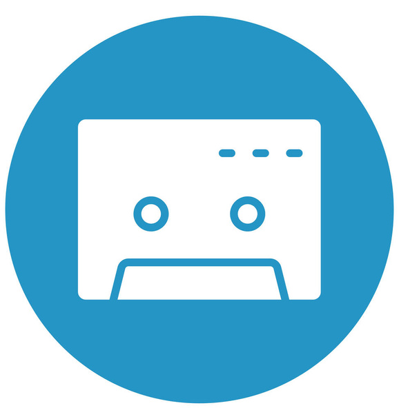 Audio tape, cassette Isolated Vector Icon That can be easily edited in any size or modified. - Vector, Image