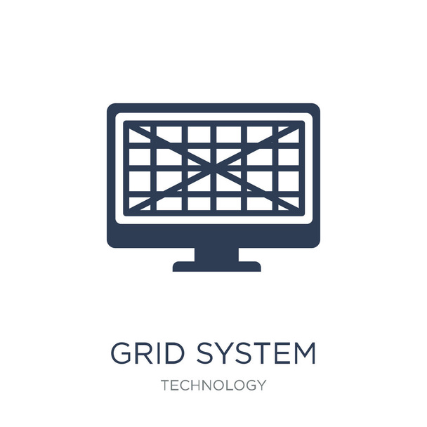 Grid-rendszer ikon. Trendi lapos vektor Grid rendszer ikon technológia gyűjteményből, vektoros illusztráció fehér alapon lehet használni a webes és mobil, eps10 - Vektor, kép