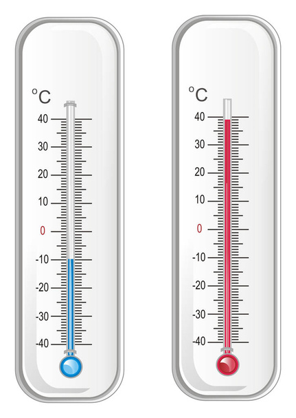 winter and summer thermometers stands together - Photo, Image