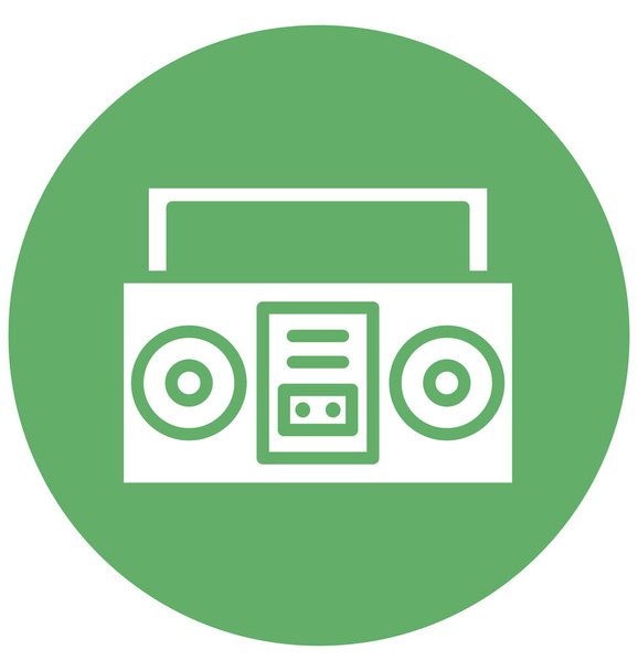 Boombox, cassette player, Isolated Vector Icon That can be easily edited in any size or modified. - Vector, Image