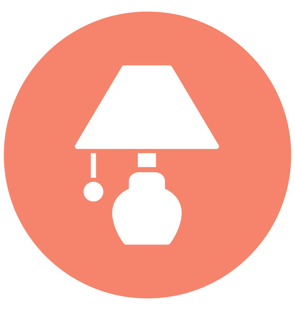 Nachttischlampe, elektrische Lampe isolierte Vektorsymbol, das einfach in jeder Größe bearbeitet oder modifiziert werden kann. - Vektor, Bild