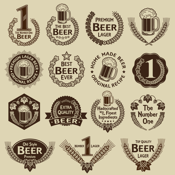 Colección Vintage Cerveza sellos y marcas
 - Vector, imagen