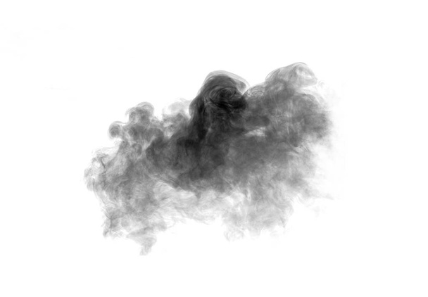 Black smoke on white background - Fotoğraf, Görsel