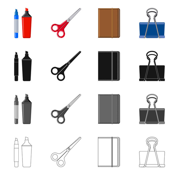 Isolated object of office and supply icon. Collection of office and school stock symbol for web. - Vector, Image