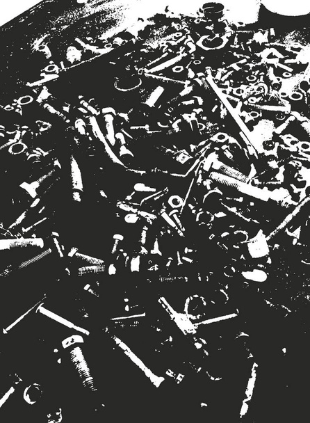 錆びた皮付き金属の悲痛なオーバーレイテクスチャ。グランジの背景。抽象的なハーフトーンベクトル図 - ベクター画像