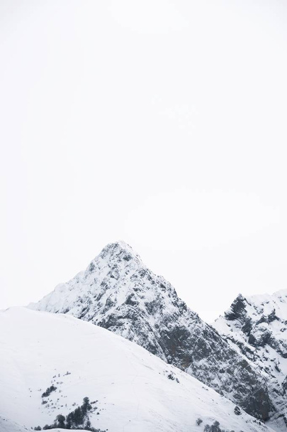 Snowy peak in Aspe Valley, France. - Φωτογραφία, εικόνα