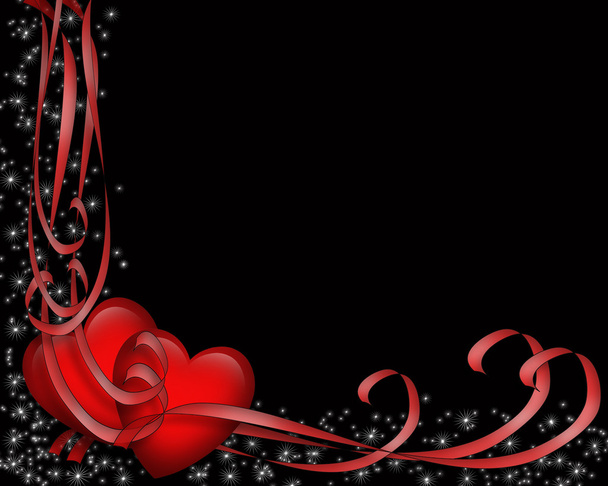 Día de San Valentín Corazones rojos Frontera negro
 - Foto, imagen