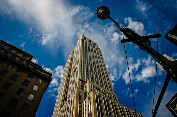 Empire State Building from street level taken in New York City, New York, USA on 21 October 2008 - 写真・画像