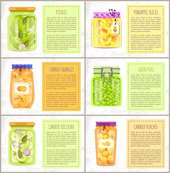 Organic Fruit and Vegetables Conservation Set - Vector, Image