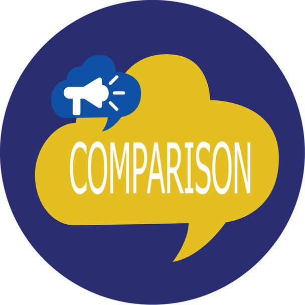 Schreibnotiz mit Vergleich. Business-Foto zeigt geschätzte Ähnlichkeiten Unterschiede zwischen zwei Dingen, die zeigen - Foto, Bild