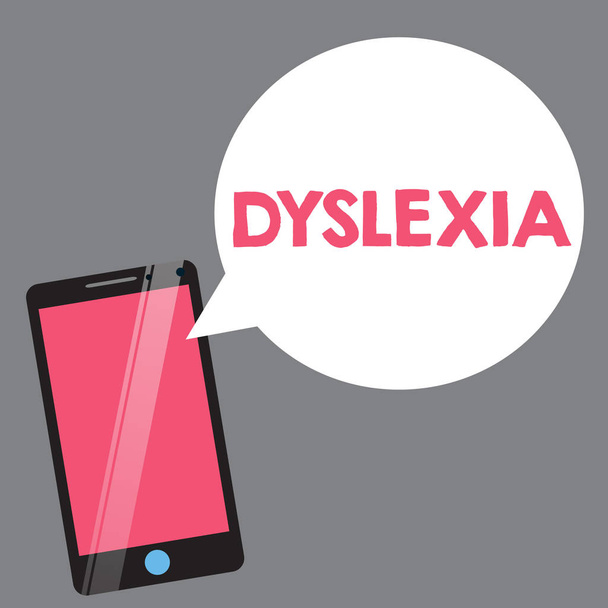 Szöveg jel mutatja a diszlexia. Fogalmi fénykép rendellenességek, hogy bevonják nehéz megtanulni olvasni, és javítása - Fotó, kép