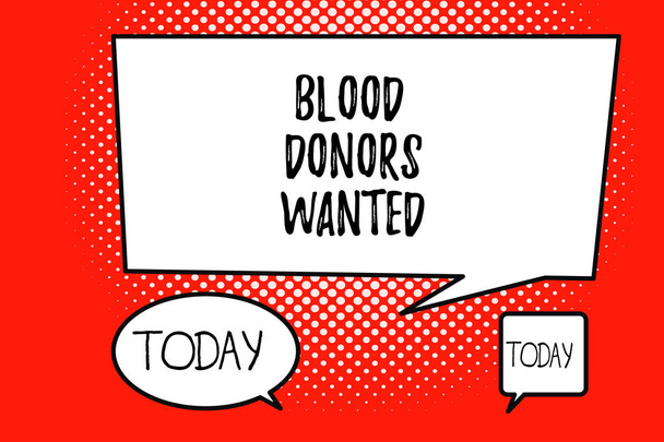 Λέξη σύνταξη κειμένου αίμα δοτών ήθελε. Επιχειρηματική ιδέα για ψάχνετε για κάποιον που είναι πρόθυμοι να δωρίσουν το αίμα τους. - Φωτογραφία, εικόνα