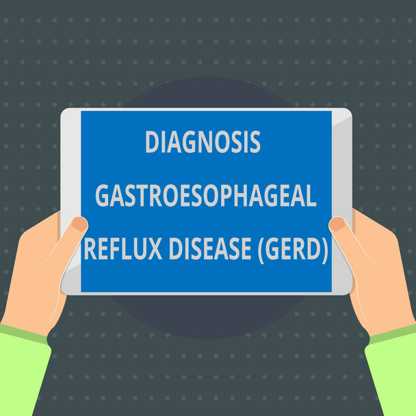 Textzeichen, das die Diagnose gastroösophageale Refluxkrankheit Keim zeigt. Foto Verdauungsstörung - Foto, Bild