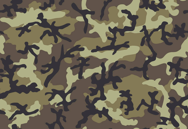 Απρόσκοπτη Στρατιωτική καμουφλάζ μοτίβο. Woodland τεσσάρων χρωμάτων. - Διάνυσμα, εικόνα