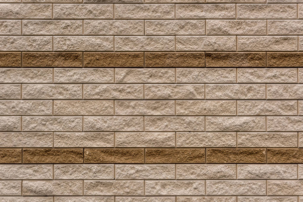 full frame image of beige stone wall background  - Zdjęcie, obraz