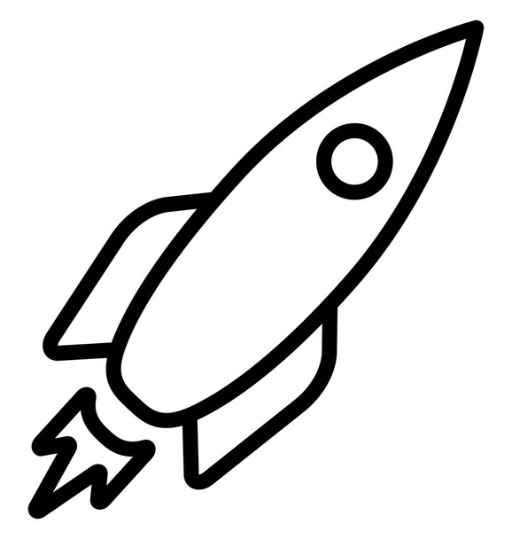 Rocket Icono de Vector de Línea Aislada que puede ser fácilmente modificado o editado
. - Vector, Imagen