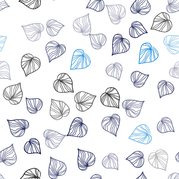 Dark Pink, Blue vector seamless doodle texture with leaves. An elegant bright illustration with leaves in Natural style. Pattern for trendy fabric, wallpapers. - Vecteur, image