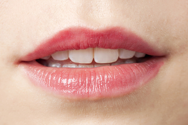 a pink lips of a woman - Photo, Image