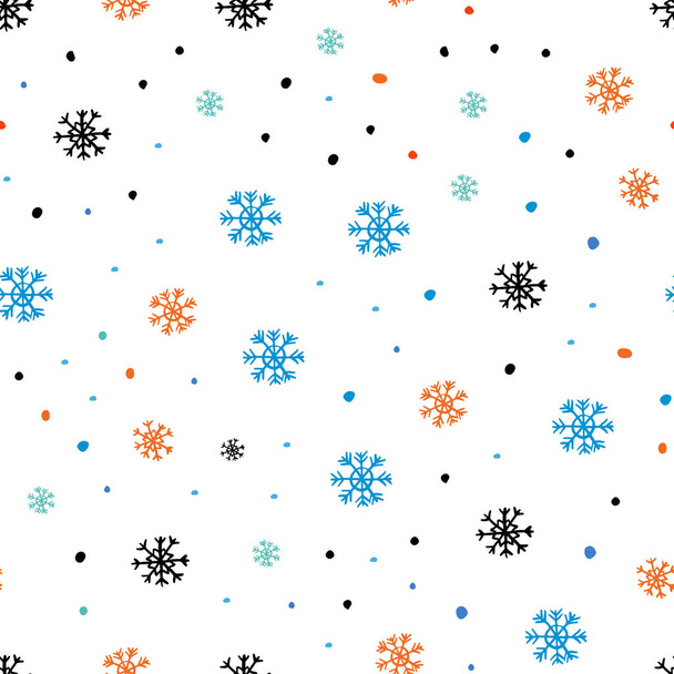 Donkere Multicolor vector naadloze lay-out met heldere sneeuwvlokken. Abstracte illustratie van de glitter met kristallen van ijs. Ontwerp voor textiel, weefsel, wallpapers. - Vector, afbeelding