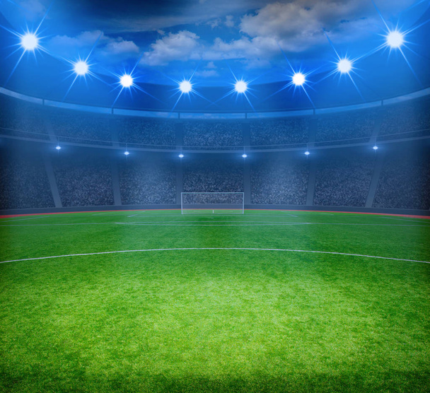 le stade de football avec les lumières vives - Photo, image