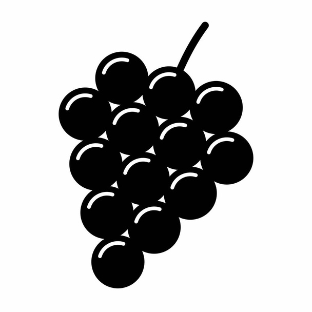 Black and white illustration of a grapes bunch - Vector, Image