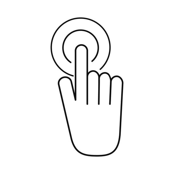 Vinger hand aanrakingsscherm of druk op de knop vector design - Vector, afbeelding
