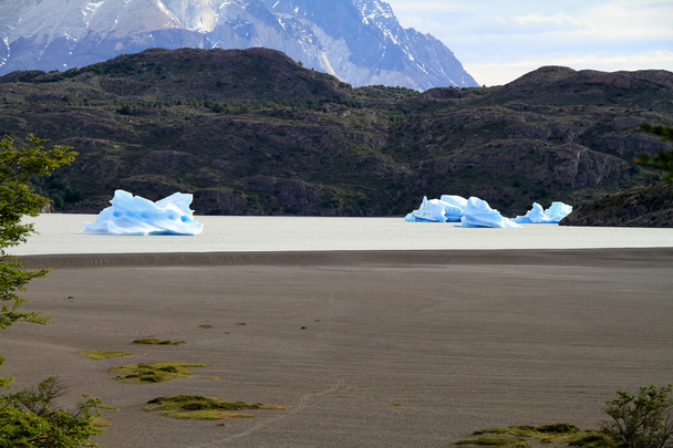 I resti di un ghiacciaio nel modo di piccole isole di ghiaccio
 - Foto, immagini