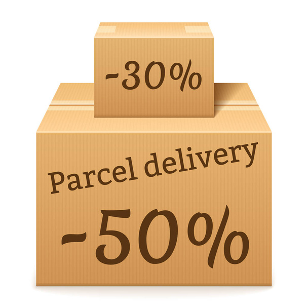 Two cardboard boxes. Package delivery and storage service - Vector, Image